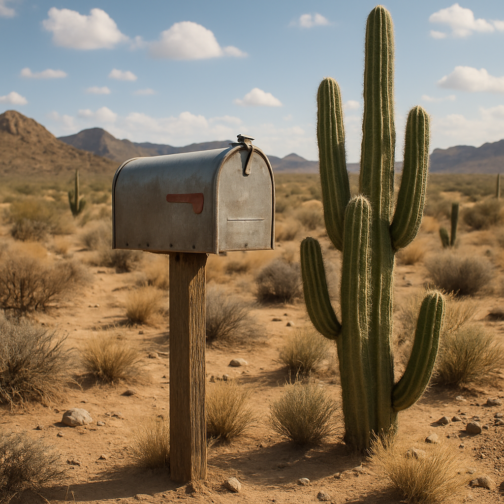 boite au lettre dans le desert