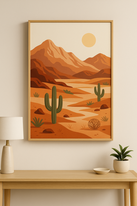 peinture d'un paysage desertique