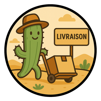dessin d'un cactus qui fait une livraison