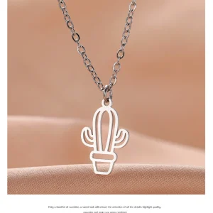 Pendentif cactus en argent