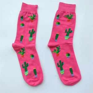 Chaussettes cactus rose